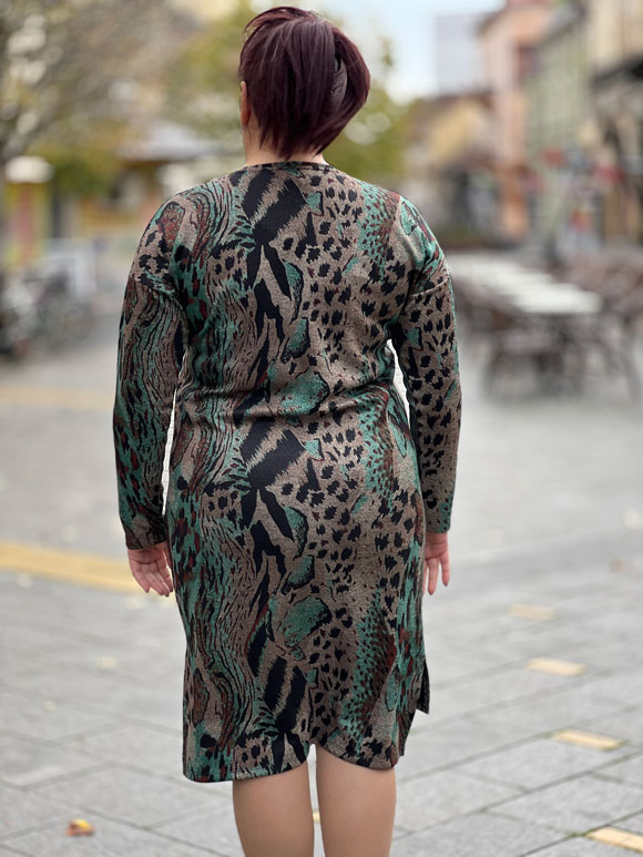 Ženska plus size haljina dug rukav - Slika 3