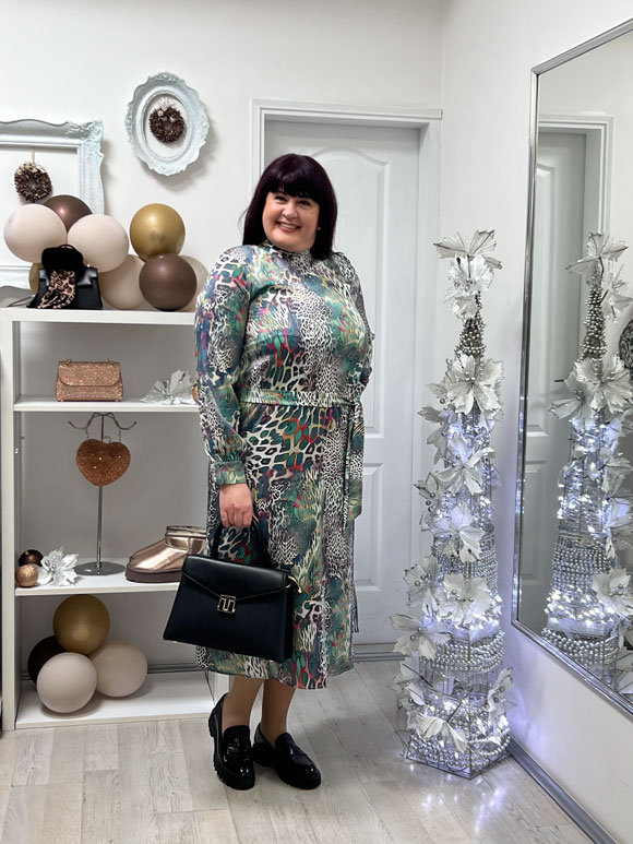 Plus size žene haljina šarena