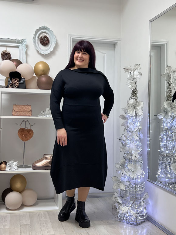 Plus size ženska asimetrična haljina