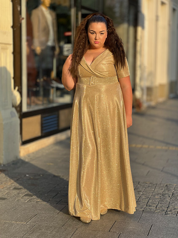 Plus size ženska haljina šljokičasta