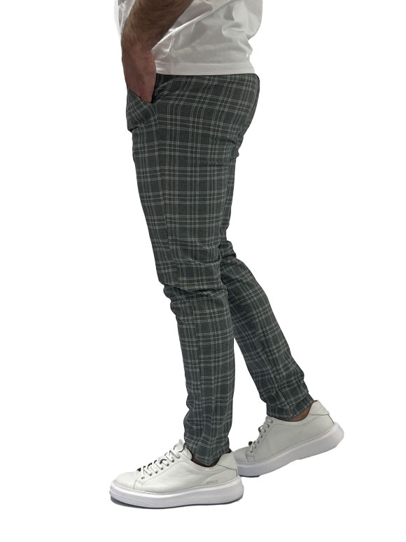 Muške pantalone karo - Sive - Slika 2