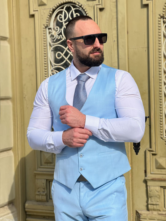 Muško odelo svetlo plavo - Slika 4