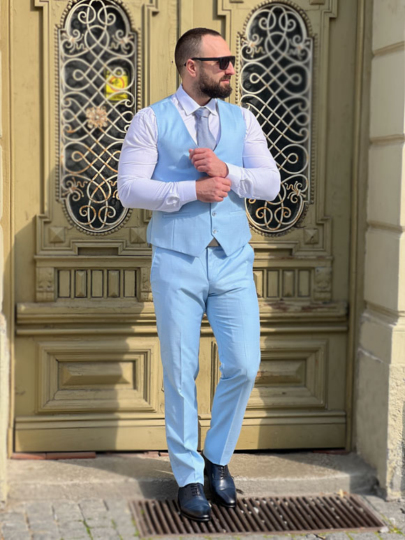 Muško odelo svetlo plavo - Slika 3