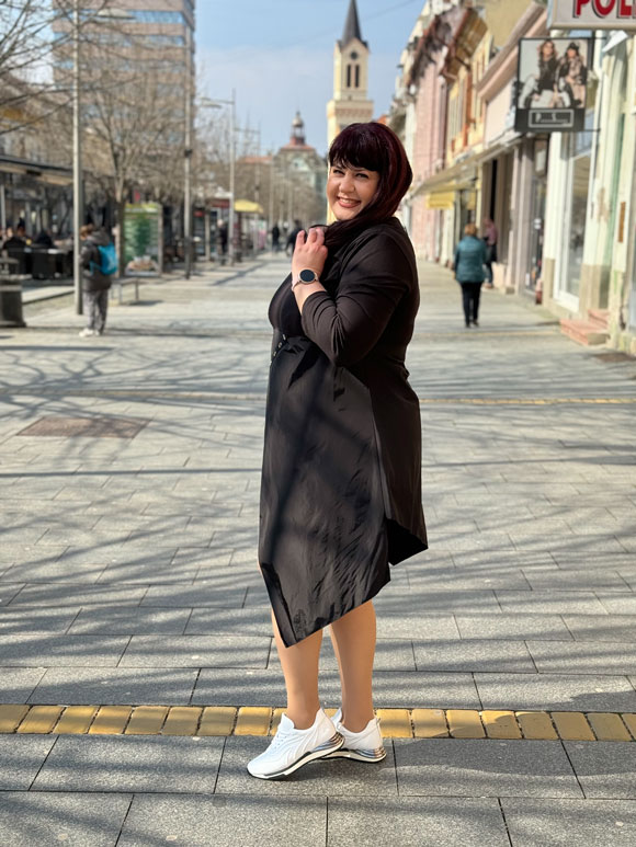 Plus size ženska asimetrična haljina - Slika 3