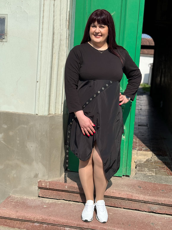 Plus size ženska asimetrična haljina - Slika 2