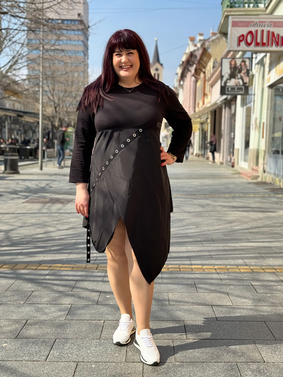 Plus size ženska asimetrična haljina