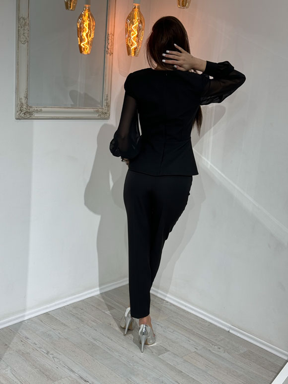 Ženski crni komplet sa šnalom - Slika 3