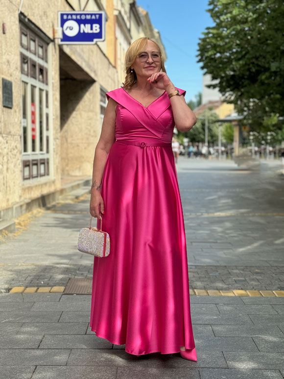 Plus size ženska haljina duga - Slika 4