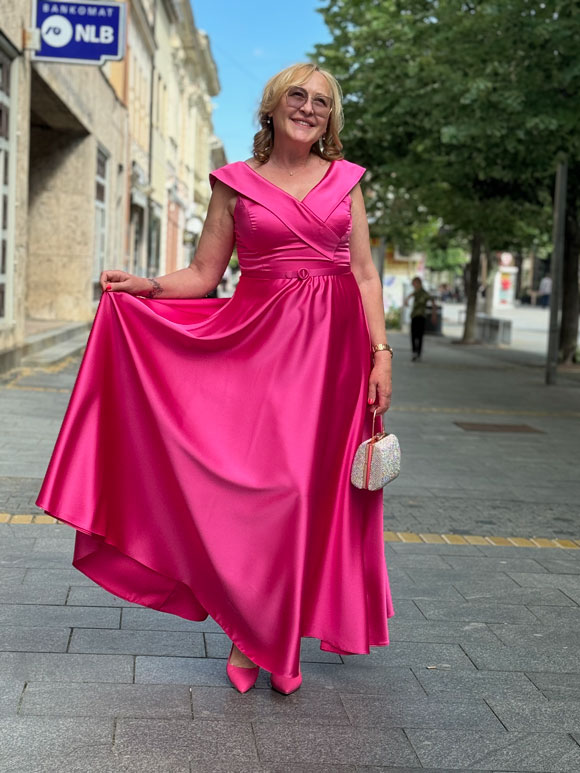 Plus size ženska haljina duga - Slika 3
