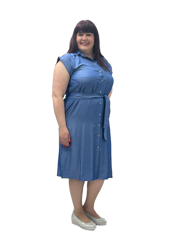 Plus size haljina ženska teksas - Slika 2