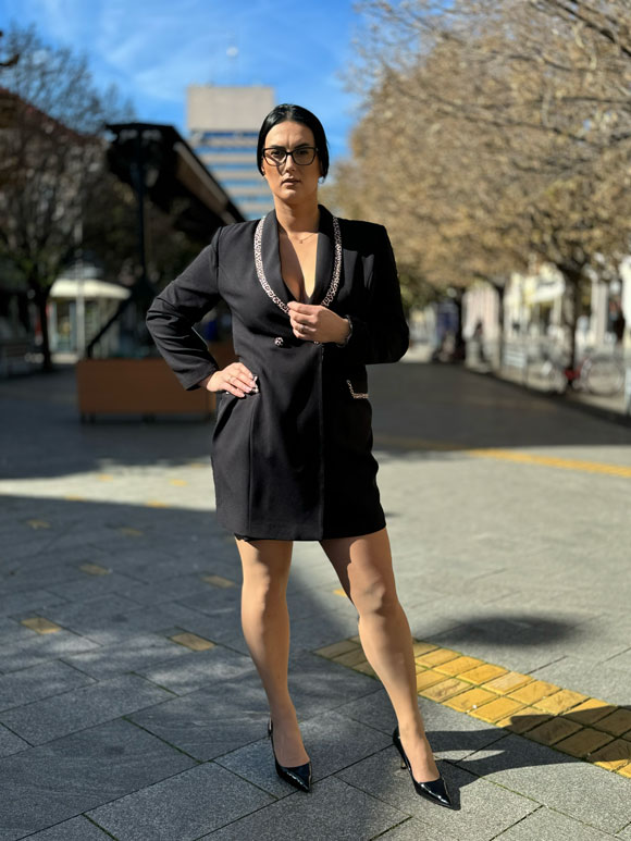Plus size ženska sako-haljina